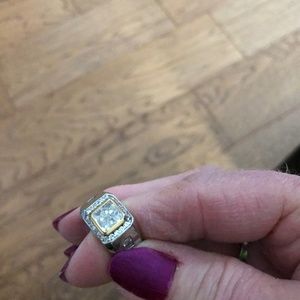 MEN'S 9.25 SS & 14K DIAMONELLE RING